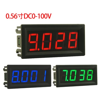 0.56 Palcový DC Voltmeter Štyri Číslice Vysoko precízny Digitálny Displej Voltmeter Hlavu DC0-100V Digitálny Displej Anti Reverznej Pripojenie