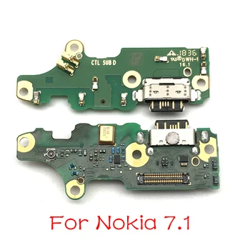 100 % Testované, Originálne Nokia 7.1 Mikro Konektor Doku Rada Nabíjanie pomocou pripojenia USB Nabíjanie Port Flex Kábel