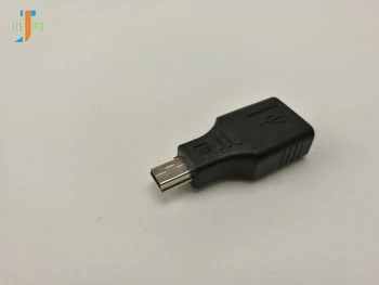 1000pcs/veľa Veľkoobchod USB Žena na Mini-B Samec 5Pin Adaptér Converter Konektor Pre Digitálny fotoaparát, Čierny