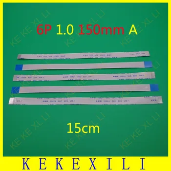 100X 6pin FFC FPC ploché flexibilný kábel 1.0 mm a výšky 6 pin Dopredu Dĺžka 150mm Šírka 7 mm Stuha Flex Kábel