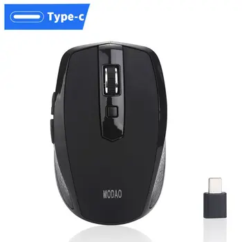 2.4 G Wireless Mouse 6 Tlačidiel Tichý USB Typu C 800/1200/1600 DPI Herné Myšou s Typ-C Prijímač MYŠÍ