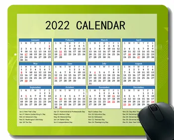 2022 Kalendár Podložka pod Myš s Sviatky,Svetelné Odlesky Škvrny Svetlé Plochy Notebook Mouse Mat pre prácu a hry
