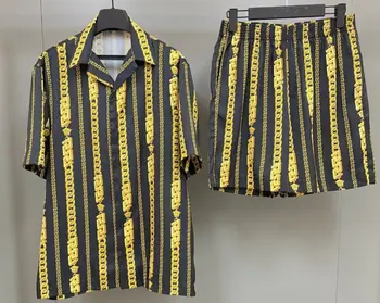 2023 nové 23ss značky palm reťazca tlač tričko+krátke sety vyhovovali slávny luxusné oblečenie košele pre mužov