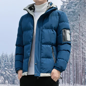 2024 Nové Zimné Mens Vetrovka Kvalitné Outdoor Camping Bunda Rameno Pocket Módy Tlače Vetru Zahustiť Teplé Lyžiarske Coats Mužov