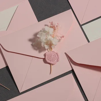 20Pcs Romantické Ružové Obálky na Svadobné Pozvánky Karty List Papiera Obálky Strana Pozvanie Pohľadnice, Darčekové Balenie