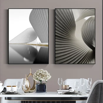 Abstrakt Čierne a Biele Plátno na Maľovanie Minimalistický Svetlo Luxusné Plagáty A Vytlačí na Stenu Obrázky a Obývacej Miestnosti Dekorácie