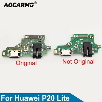Aocarmo USB Nabíjací Port Nabíjací Dock Konektor Mikrofónu Mikrofón Slúchadlá Audio Jack Flex Kábel Doska Pre Huawei Lite P20