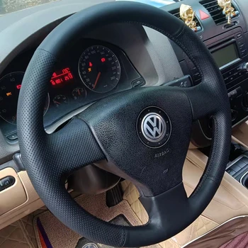 Auto Volant, Kryt pravej Kože Pre Volkswagen VW Golf 5 V Golf Plus Polo, Jetta Tiguan Touran Riadenia-Koliesko, Kryt Zábal