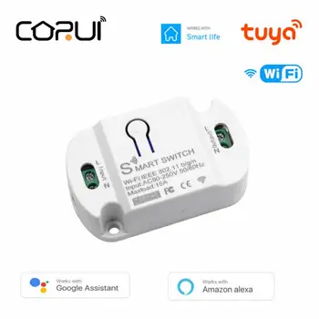 CORUI Tuya 10/16A Smart Wifi Spínač Časovač Bezdrôtové Spínače Smart Home Automation Kompatibilný S Samrt Život Alexa Domovská stránka Google
