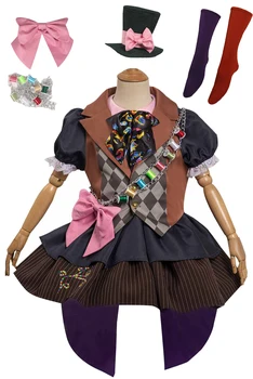 Deti Mad Cosplay Hatter Dievča Kostým Film Alice Roleplay Fantasia Oblečenie Dieťa Fancy Dress Up Party Oblečenie Pre Hranie Rolí