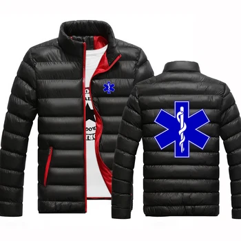 EMT Pohotovostné Ambulancie 2023 Mužov Najnovšie Teplejšie Hrubé Zimné Bežné Vysokej Kvality Coats Pevný Stojan Vetrolam Bavlna Bundy Top