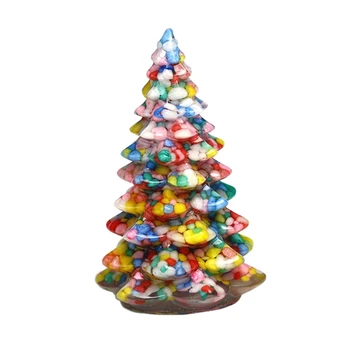 F1CC Mini Vianočný Stromček Figúrka Kryštálovej Živice Stromu Socha Ornament Remeslá