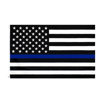 FLAGHUB 60X90 90X150cm V USA Políciu, Blue Bar Americkej Vlajky Ctiť Naše Mužov A Žien Presadzovania Práva Priechodka Pre Dekorácie