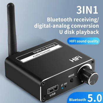HIFI Digitálneho Zvuku na Analógový Prevodník BT5.0-Kompatibilný Prijímač Vysielač AUX Koaxiálnych Optických Vlákien Bezdrôtový Adaptér