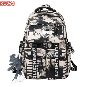 KUZAI módne školský batoh pre dospievajúcich chlapcov v pohode aktovka nepremokavé ľahký cestovný batoh college veľké bookbag