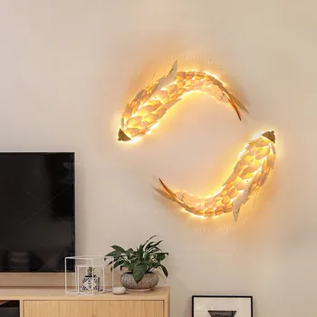 LED Ryby nástenné svietidlá tvorivé dreva stenu sconce 2019 najnovší dizajn nástenné svietidlá vo foyer obývacia izba, spálňa, nočné deti, dievčatá izba