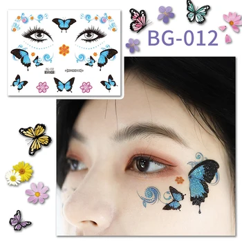 Lesklé Motýľ Tvár, Tetovanie Nálepky Roztomilý Svieži Make-Up Odporúča Dočasné Nepremokavé Nálepky