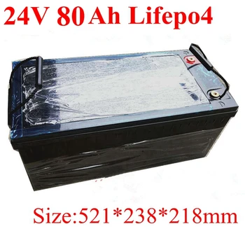 Lifepo4 24v 80AH Batérie BMS 80A 2000W pre Elektrický Bicykel Trojkolku RV AGV, klimatizácia, Kúrenie UPS + 10A Nabíjačky
