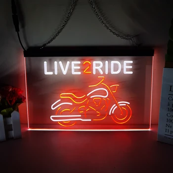 Live 2 Jazda 2 Farebným Displejom LED, Neónové Značky Domova Steny, Spálne, 3D Nočné Svetlo