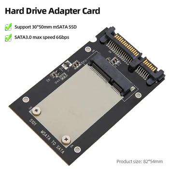 MSATA Na SATA3.0 Pevného Disku Konverzie Rýchlosť Prenosu 6Gbps HDD Skladovania Karty Adaptéra Širokú Kompatibilitu pre 30x50mm MSATASSD
