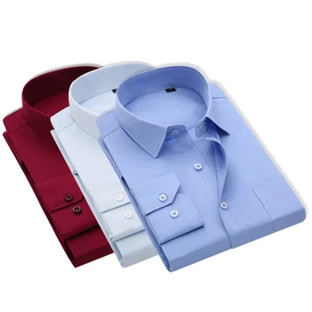 Mens Business Bežné Dlho Puzdre Tričko Klasické Prekladané Muž Spoločenské Šaty, Košele Fialové Modré Plus Veľkosť 8XL 7XL 6XL 5XL 4XL