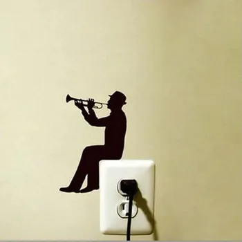 Moderné Saxofón Jazzovú Hudbu Vinyl Odtlačkový Nálepky Domov Light Switch Chladnička Nástroj Dekorácie