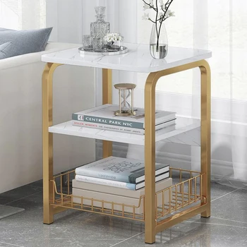 Moderné Zlato Nightstands Minimalistický Jedinečné Luxusné Spálne Nočný Stolík Nordic Mramoru Armarios De Dormitorio Bytový Nábytok