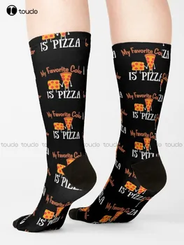 Moja Obľúbená Farba Je Pizza Ponožky Dlhé Ponožky Pre Ženy Móda Voľný Čas Kreatívne Zábavné Harajuku Umenie Abstraktné Olejomaľba Ponožky