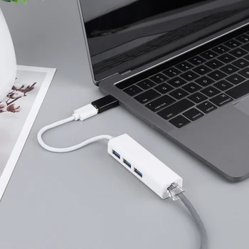 Multi-funkčné USB3.0 Splitter Plug and Play Vysokej Prenosovej Rýchlosti Podporu akademickej pôde Siete pre iOS Prenosný Počítač Mac Android