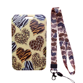 Móda Leopardí Vzor Vertikálnej ID Odznak Držiak s Krku prídavné Lano, Popruh pre Ženy, Dievčatá