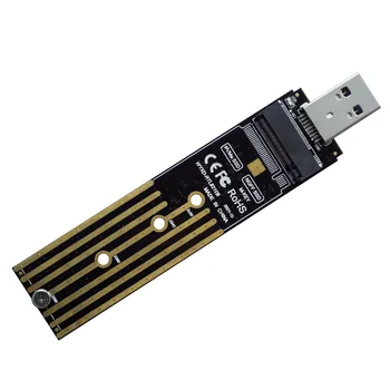 NVMe PCIe Na USB3.1 Zadajte M. 2 In-line Adaptér Doska 2 v 1 Podpora NVMe & SATA, Dual Protokol Adaptér Doska