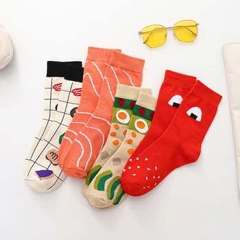 Na jar a v lete nové kreatívne bavlna cartoon sushi séria mužských a ženských párov v skúmavke zábavné ponožky