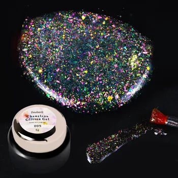 Nové 1Box 5g Chameleon Zrkadlo Glitter Gel Snový Účinok Soak Off Lampa na Nechty, laky na Nechty Nail Art, Ozdoby Lak Trvalé