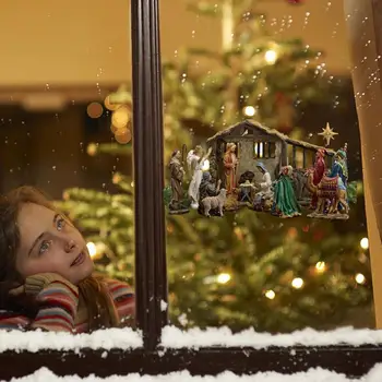 Nové 2023 Špeciálne Vianočné Betlehemy Okno Nálepky Opätovné Použitie Môcť S Jemným Kvality Pre Okná A Dvere A Dekorácie Na Vianoce
