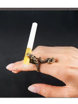 Nový štýl čistej medi dragon pohode Prst cigariet držiteľ krúžok Panovačný podnikanie mužov Fajčenie Gadget Tvorivosti Darček