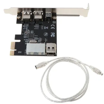 PCI-e 1X IEEE 1394A 4 Port(3+1) Firewire Kartu Adaptér 6-4 Pin Kábel Pre Stolné PC K1AA