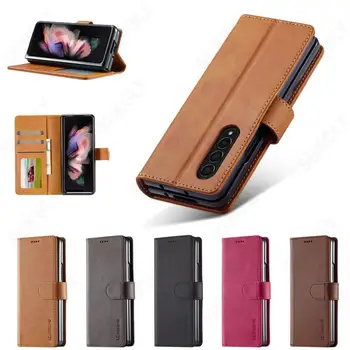 Peňaženky, Kožené puzdro Pre Samsung Galaxy Z Fold4 Flip4 Fold3 Flip3 ShockProof Sloty pre Karty Telefónu puzdro Pre Samsung Z Flip3 5G