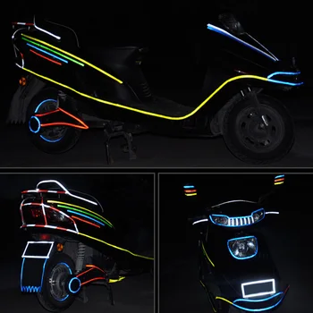 Požičovňa Reflexné Nálepky MTB Bicykel, Motocykel, Fluorescenčné Kotúča Pásky Bezpečnostné Upozornenie Cyklistické Príslušenstvo 1 CM*8M