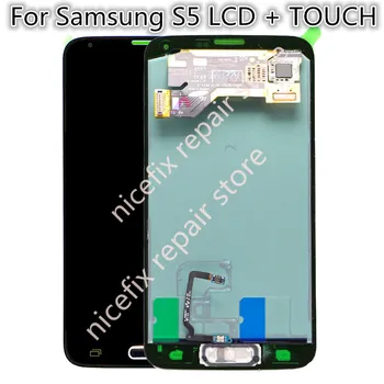 Pre Samsung Galaxy S5 G900A G900W8 G900T G900F LCD DisplayTouch Obrazovke Digitalizátorom. s tlačidlo domov pre Samsung LCD S5