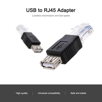 Prenosné USB na RJ45 Adaptér USB2.0 samíc Ethernet RJ45 Muž Zapojte Adaptér Konektor Použite na ADSL modem