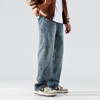 Pánske Džínsy Bežné Neforemné Rovné Nohavice Ulici Klasické Unisex Mužov Voľné Hip Hop Rifle High Street Fashion Jeans Modrá nohavice