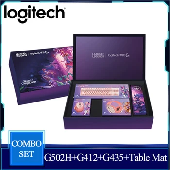 Pôvodné Logitech G502HERO Star Guardian RGB Káblové pripojenie Hernej Myši LOL League of Legends Limited Edition (G502H+G412+G435+Stôl Mat)