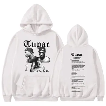 Rapper Tupac 2pac Tlač Hip Hop mikina s Kapucňou Muž Streetwear Klasická Mikina Módne Hoodies Muži Ženy Nadrozmerné Fleece Tepláková súprava