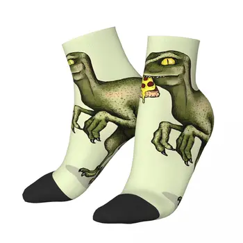 Raptor Dinosaura Jesť Pizzu Plátok pánske Členkové Ponožky Dinosaura Unisex Novinka Bezšvíkové Vytlačené Smiešne Nízke Ponožky Darček