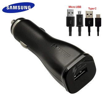 Samsung Nabíjačka do Auta Rýchle Rýchle Nabitie Adaptér Micro USB Typu C Kábel Pre Galaxy S20 S10 S9 Plus S6 S7 Okraji S20 FE Poznámka 8 9 10 20