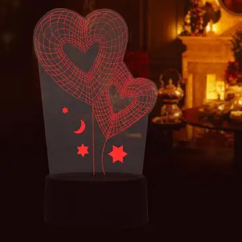 Srdce Tvar Nočné Svetlo USB Lllusion Visual Romantické Nočné Lampy, 7 Farieb Dotykový Stôl Tabuľka Svetlo Pre Milenca valentínske Darčeky