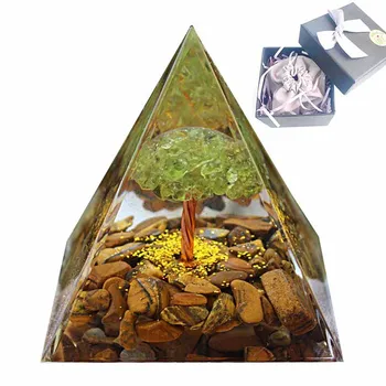 Strom Života Orgone Pyramídy Crystal Energie Orgonite Pyramídy Peridot Uzdravenie Drahých Kameňov EMF Orgonite Čakier Reiki Meditaiton Nástroj
