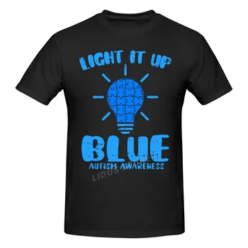 Svetlo Modrá Zábavné Puzzle Kus Autizmus Povedomie T Košele Grafické Bavlna Streetwear Krátky Rukáv Narodeninám T-shirt Mužov