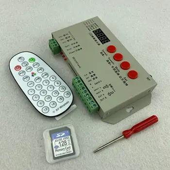 T-1000S s RF diaľkové ,LED sd kartu pixel radič;SPI 2048 pixelov kontrolované, podporuje iba lededit verziu 2012