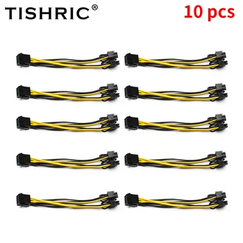 TISHRIC 10PCS PCI-e GPU 8Pin Na Dual 8Pin 6+2 Pin Napájací Kábel 20 CM Express Grafika grafická Karta Banského Stroja, Napájací Kábel